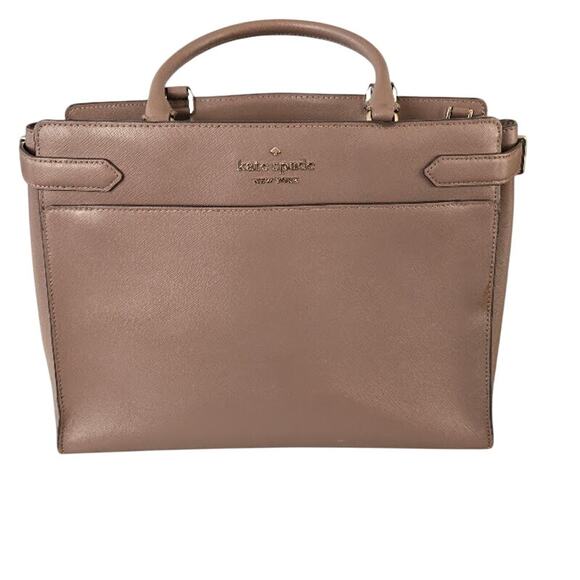 Kate Spade NY Bag Leather Medium Satchel Dusk Cityscape...